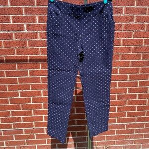 Talbots Womens Size 12 Petite Navy Polka Dot Pants
